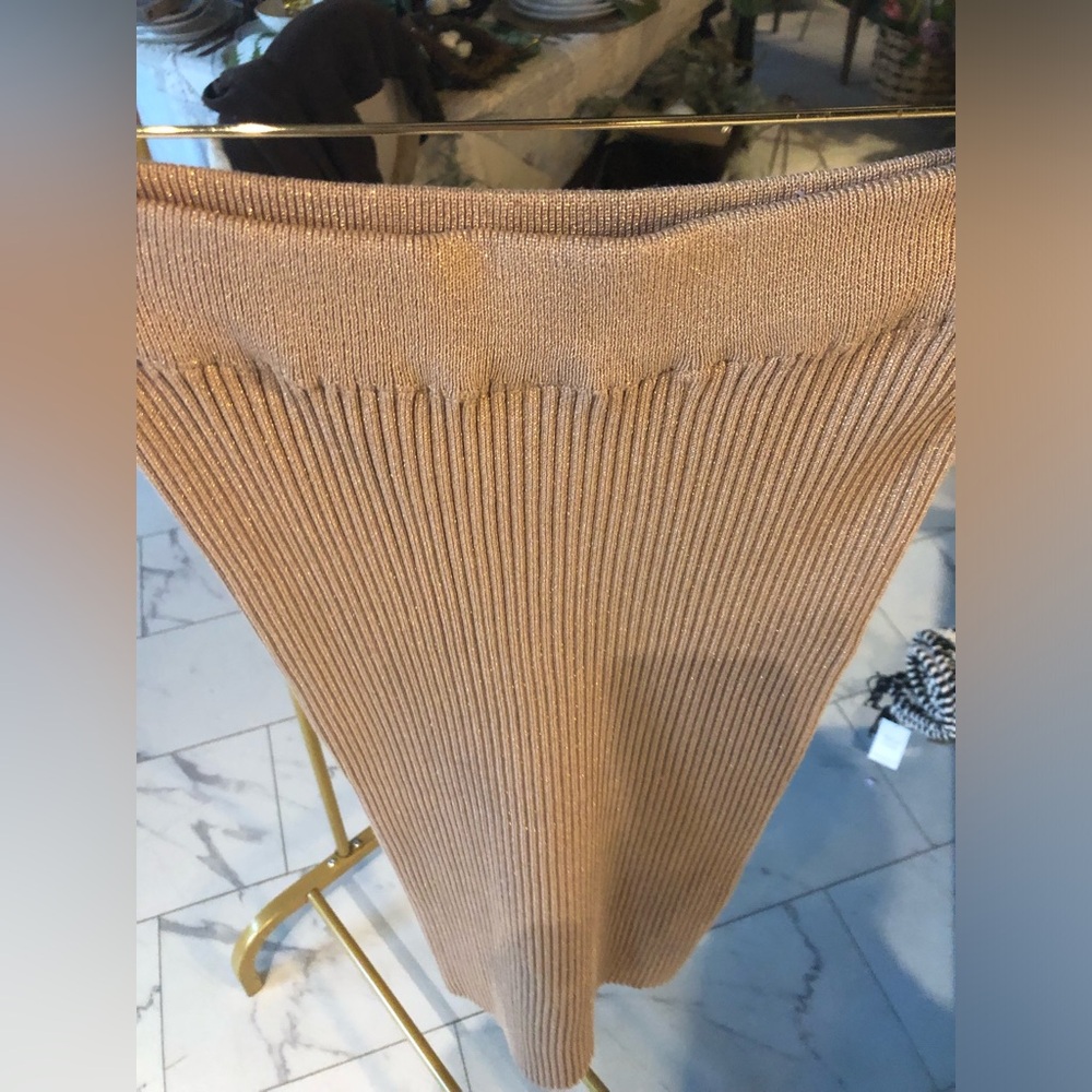 Ribbed Tan Sparkly Skirt
